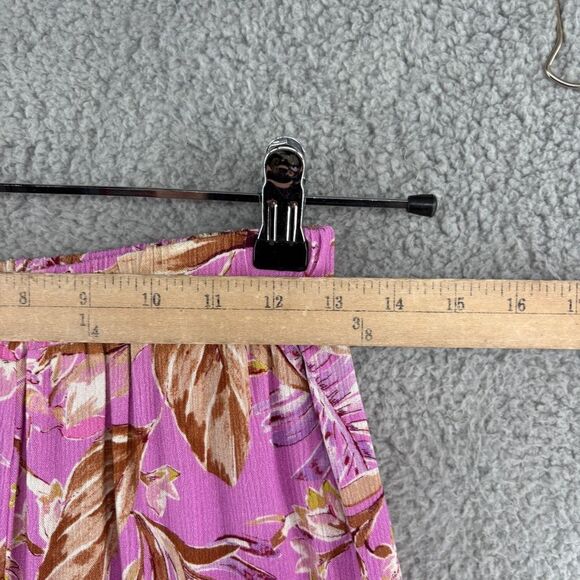 Lulus Pants Women's Purple Floral Wide Leg Lined High Waisted Size Small - Picture 5 of 14